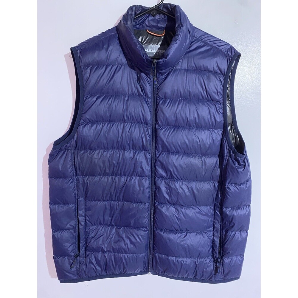 Hawke & Co Performance Puffer Vest Men L‎ Navy Dynamic Sport Fiber Down Packable